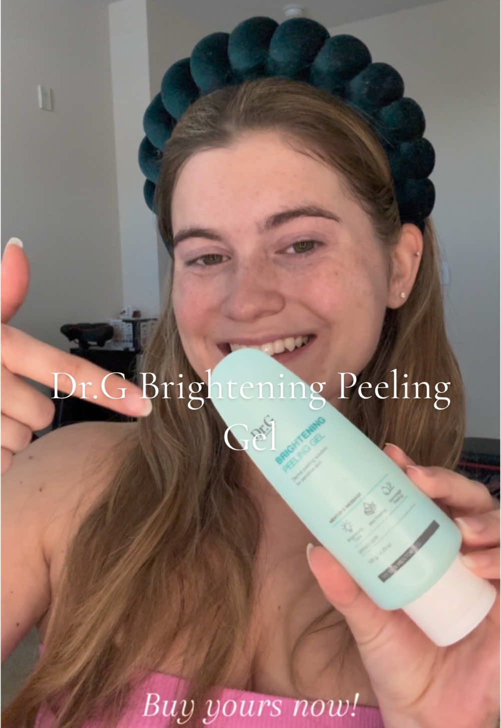 TikTok post by @trinityymae for Dr.G. Caption reads: Loving this Brightening Peeling Gel from @Dr.G....