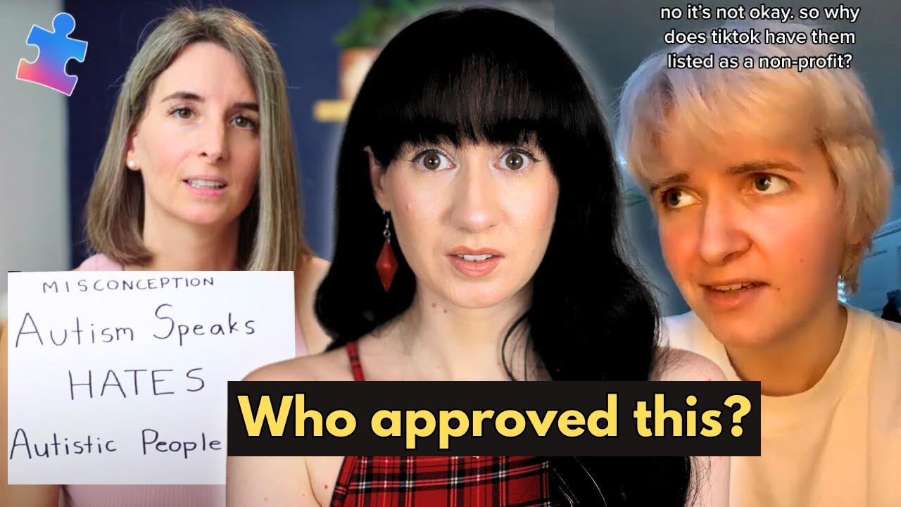 YouTube post by @imautisticnowwhat for Babbel. Caption reads: We NEED to Discuss the Autism Speaks Rebrand....