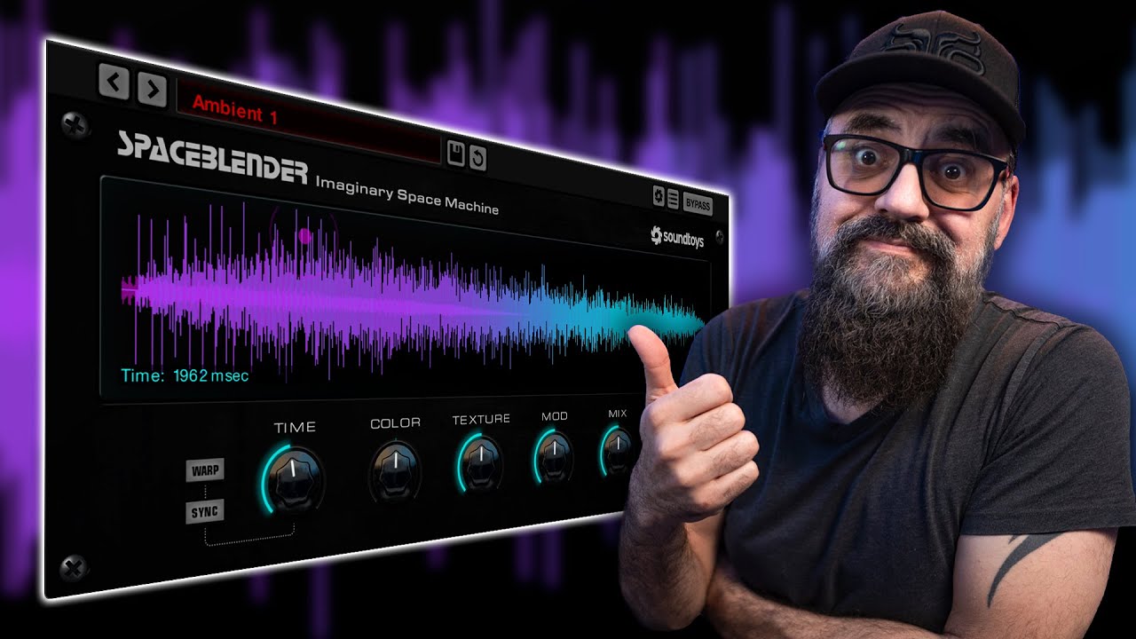 YouTube post by @mixdownonline for Audeze. Caption reads: The New Soundtoys' SpaceBlender Plugin - Amazing!.