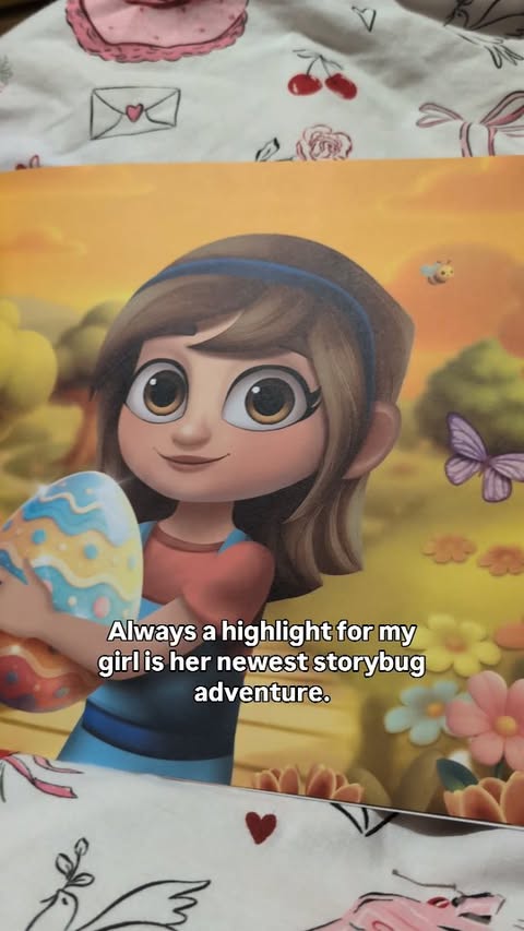 Instagram post by @livesoncafeinemama for StoryBug. Caption reads: [...] this beautiful Easter story from....