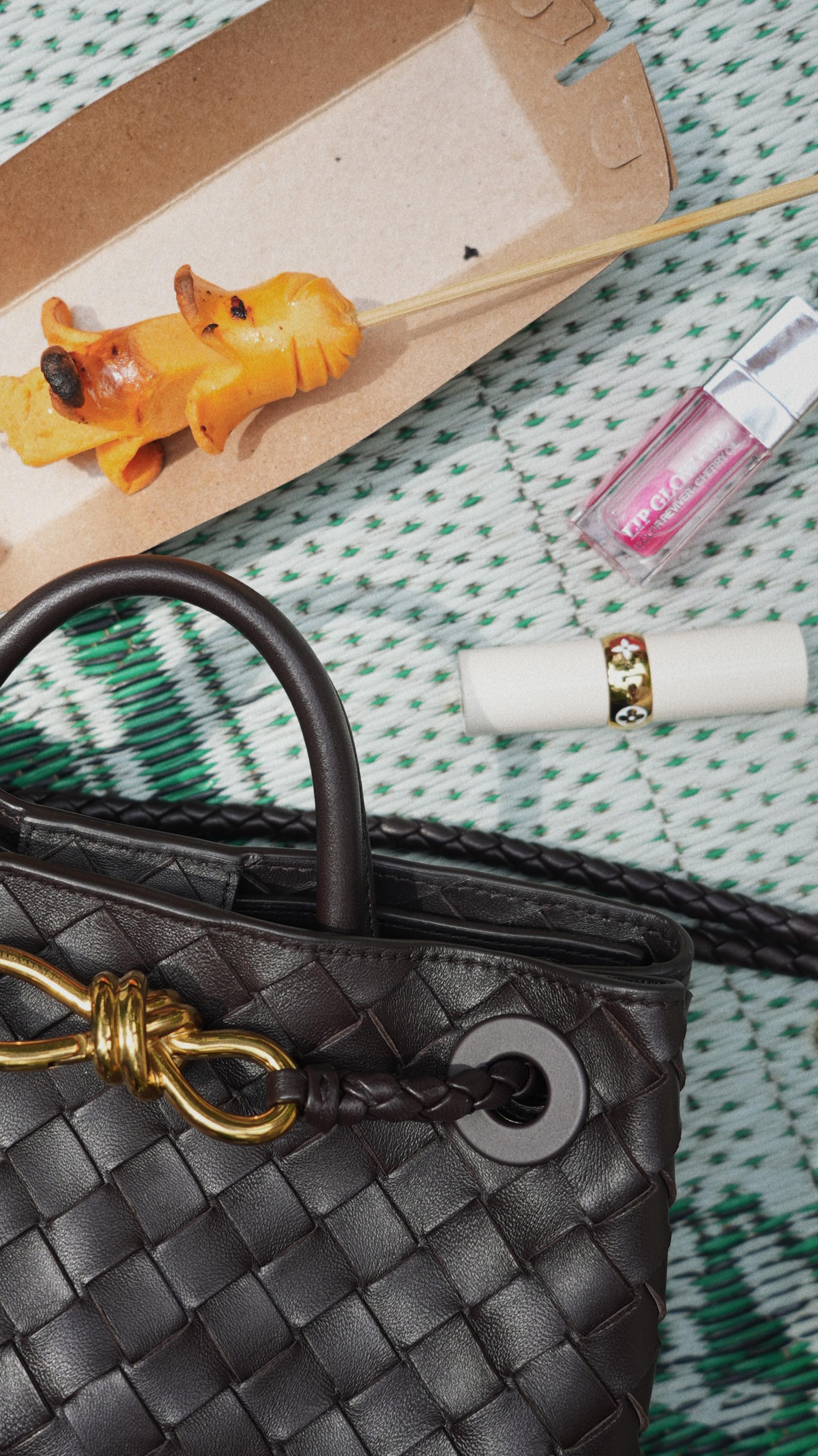 Instagram post by @thomasleebrooks for Jimmy Fairly. Caption reads: Come chill with me and unpack my Bottega Veneta....