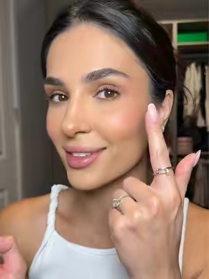 TikTok post by @amandakokoevaa for HALEYS. Caption reads: Full face of @HALEYS Beauty ✨ Their complexion....