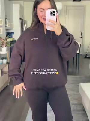 TikTok post by @christinadesid for Skims. Caption reads: and this color?! obsessed @SKIMS #skims....