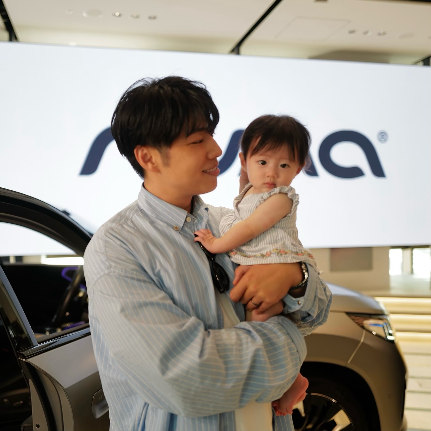 Instagram post by @haohaohaokun for Nuna. Caption reads: 8月30日、麻布台ヒルズ FREUDE by BMW で開催された
@nuna_jpn....