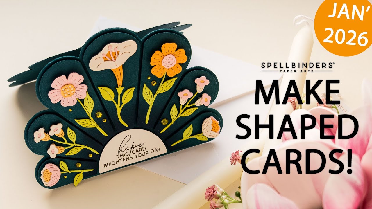 YouTube post by @Yana.Smakula for Spellbinders Paper Arts. Caption reads: This Die Set Surprised Me! Sunny Stems |....