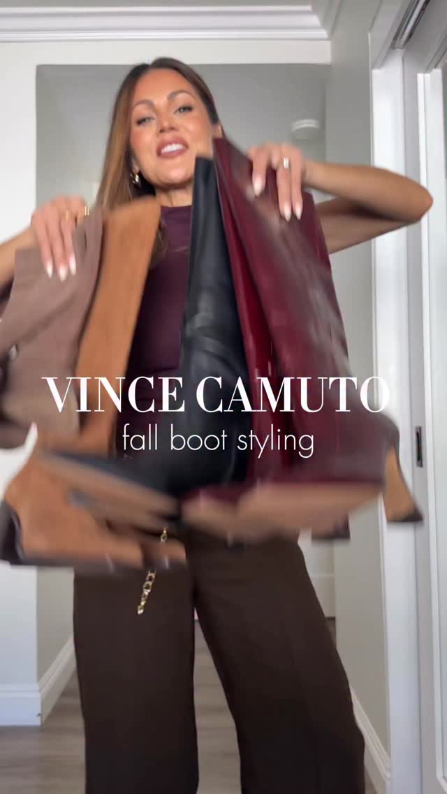 Instagram post by @zee_styledit for Vince Camuto. Caption reads: #ad Fall boots that do it all 🍂 Sharing my top....