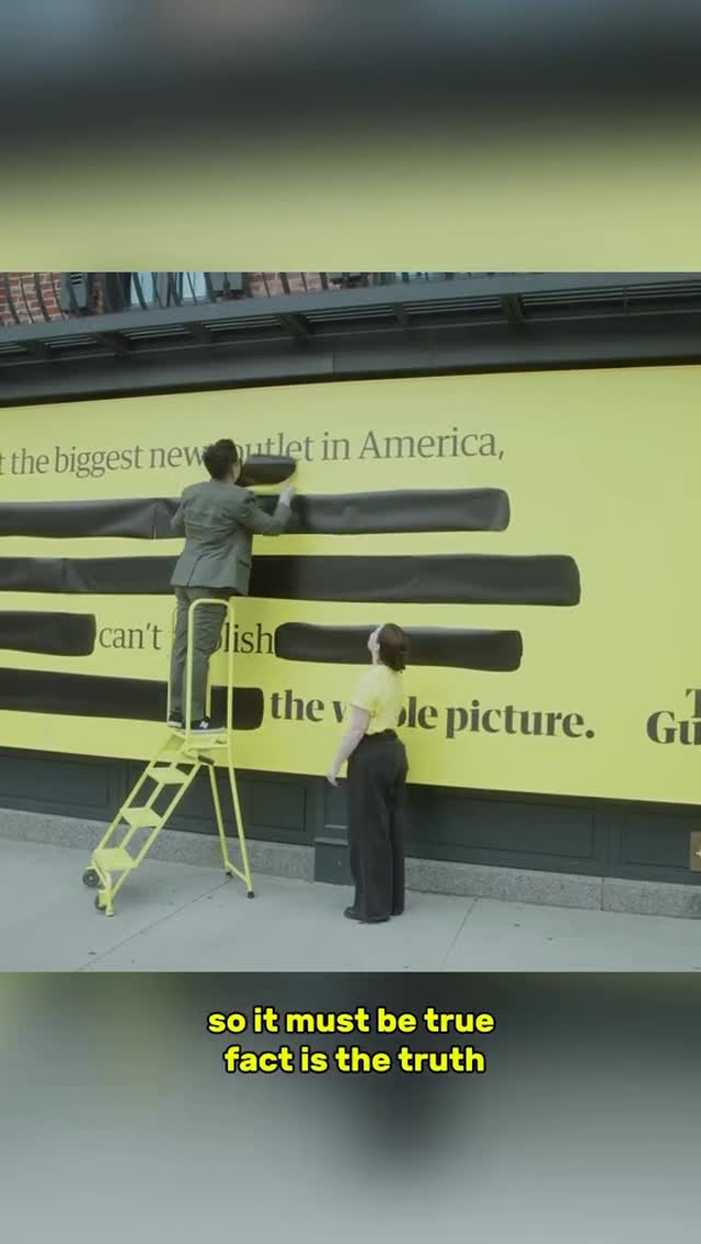 Instagram post by @underthedesknews for The Guardian. Caption reads: AD The Guardian took to the streets of New York,....