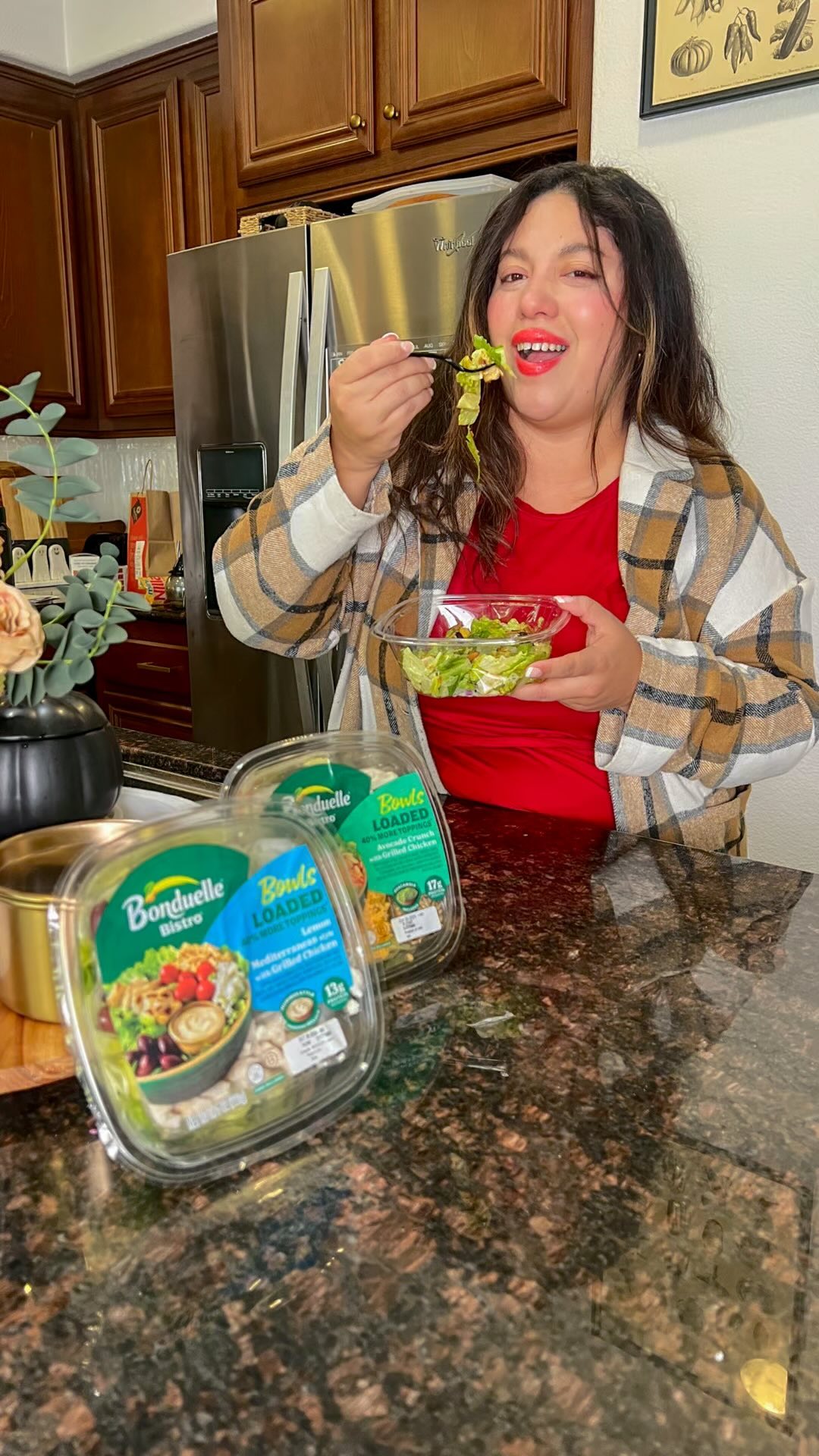Instagram post by @cvblushc for Bonduelle Group. Caption reads: Hola Bebés! POV: Easy Meal Prep Mom Hack If you....