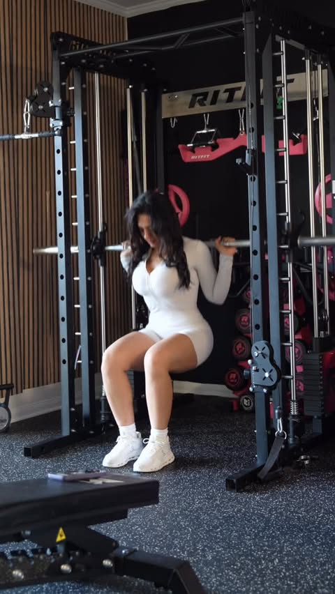 Instagram post by @azalkesha for RitFit. Caption reads: [...] home gym setup I’ve ever had. 💪✨ The RitFit....