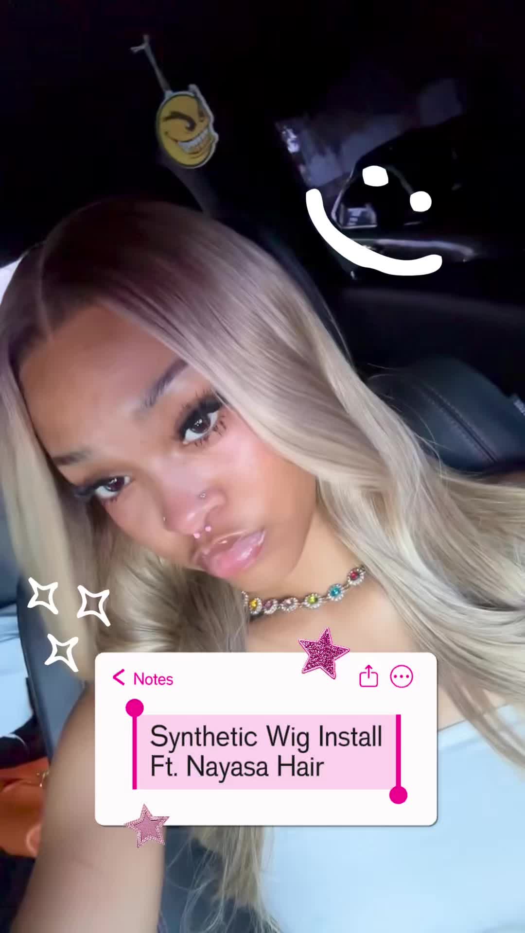 TikTok post by @iloveejadaa for The Frontal Queen. Caption reads: [...] synthetic ombré blonde wig ft. @The Frontal....