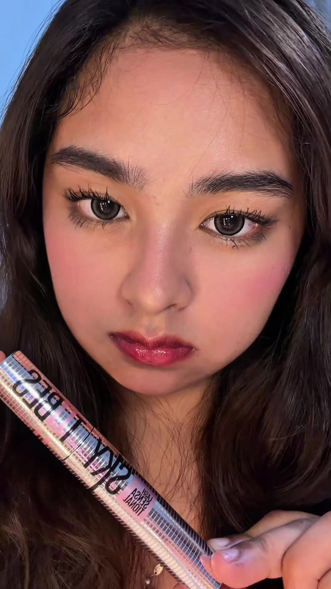 TikTok post by @saireejoy for Maybelline New York PH. Caption reads: My new favorite mascara from@Maybelline New York....