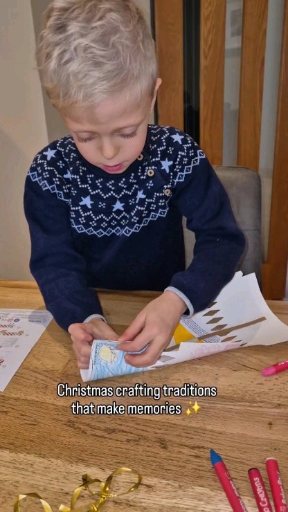 Instagram post by @triplettales for Baker Ross. Caption reads: ad. We have created a few Christmas traditions....