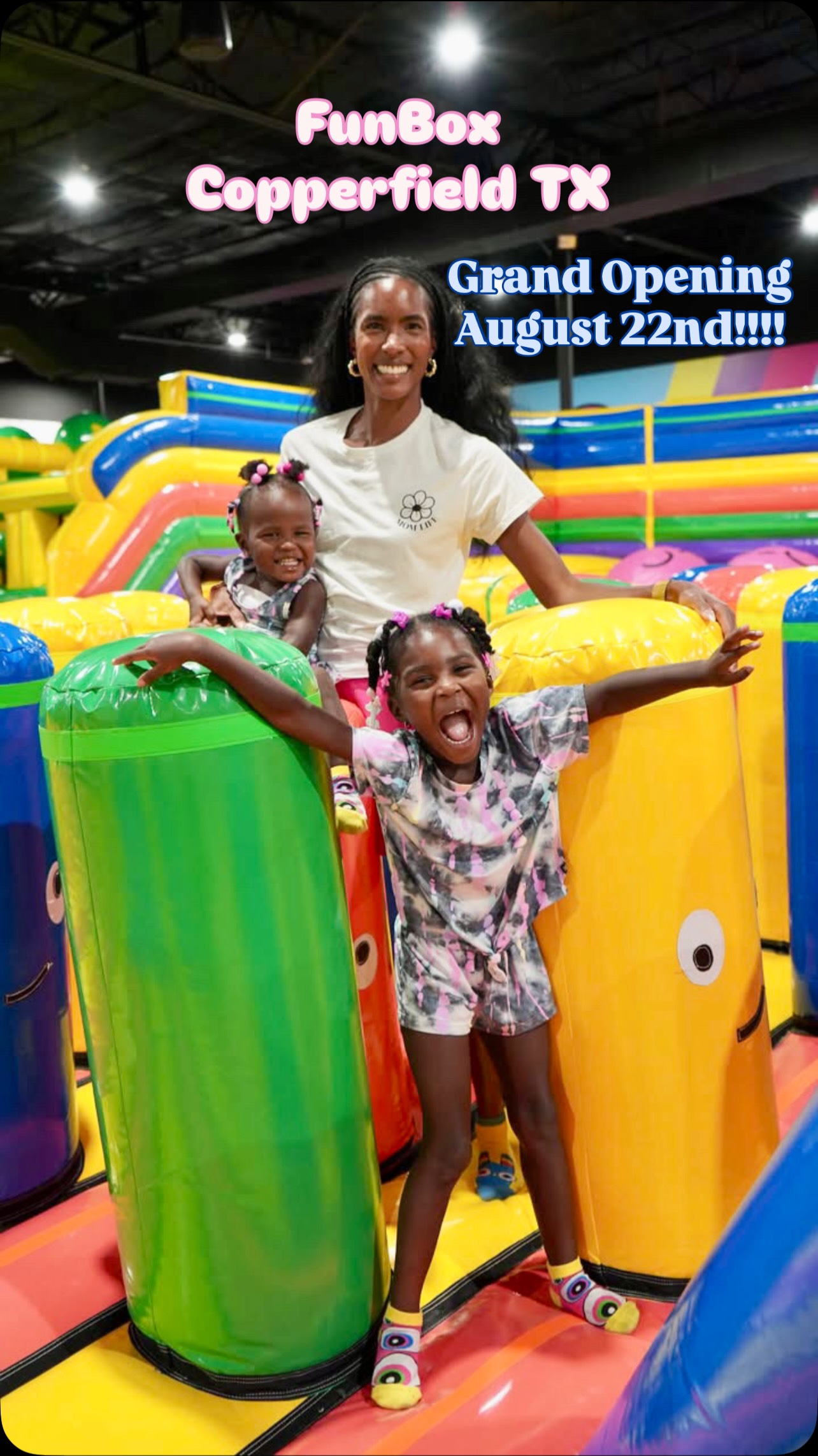 Instagram post by @_krystlew for Funbox. Caption reads: Calling all Houston parents! 📣 I've discovered an....