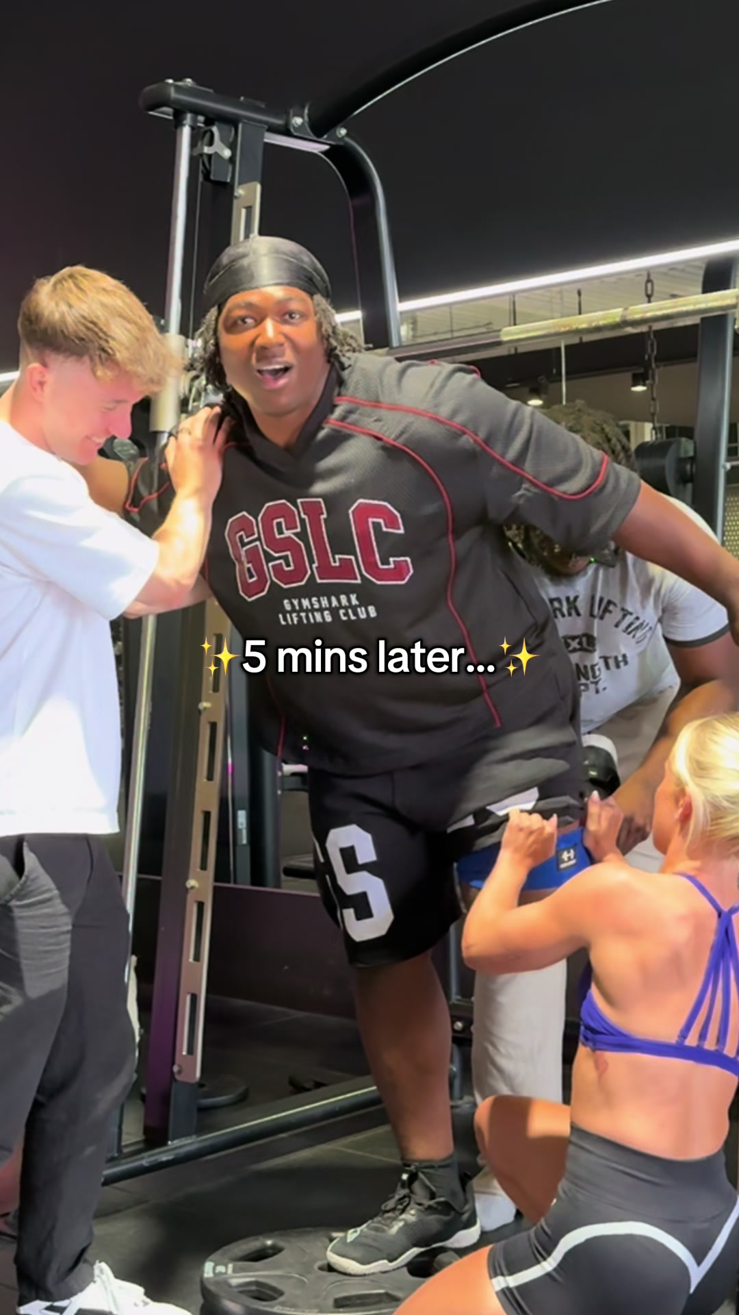 TikTok post by @lilylifts_ for Gymshark. Caption reads: [...] it…💀 @Nojo @Joshua Ngoka @Gymshark #gymbro....