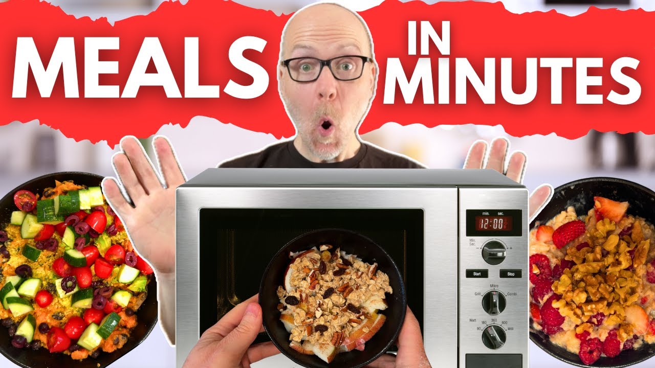 YouTube post by @pbwithjeremy for Milky Plant. Caption reads: 8 Plant-Based Microwave Meals That Will Change....