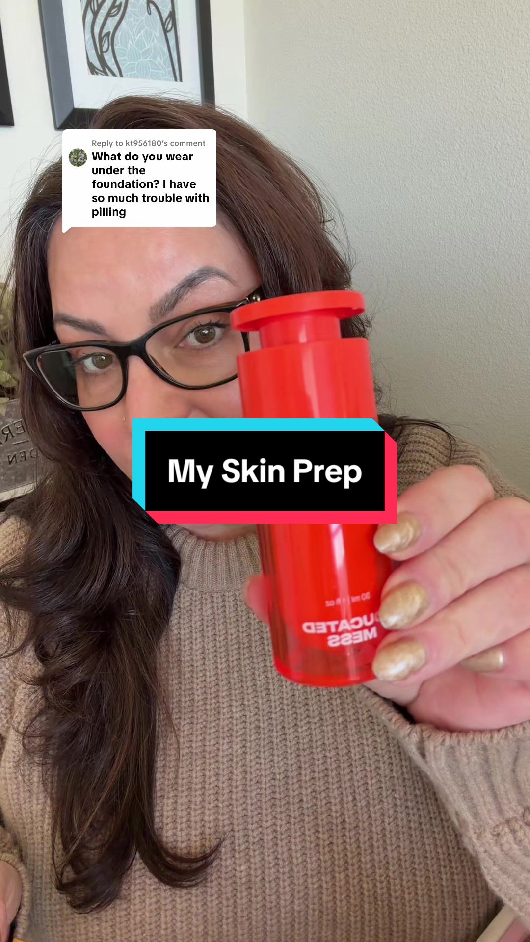 TikTok post by @veronicaof541 for Prequel Skin. Caption reads: Replying to @kt956180 this is how I prep my skin....