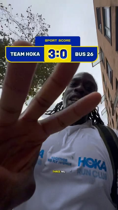Instagram post by @izzettj for HOKA. Caption reads: [...] together 👀🚌🏃🏾‍♂️ I’ll be heading to HOKA....