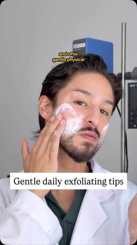Instagram post by @glowbyramon for DIME. Caption reads: [...] gentle way to physically exfoliate, and....