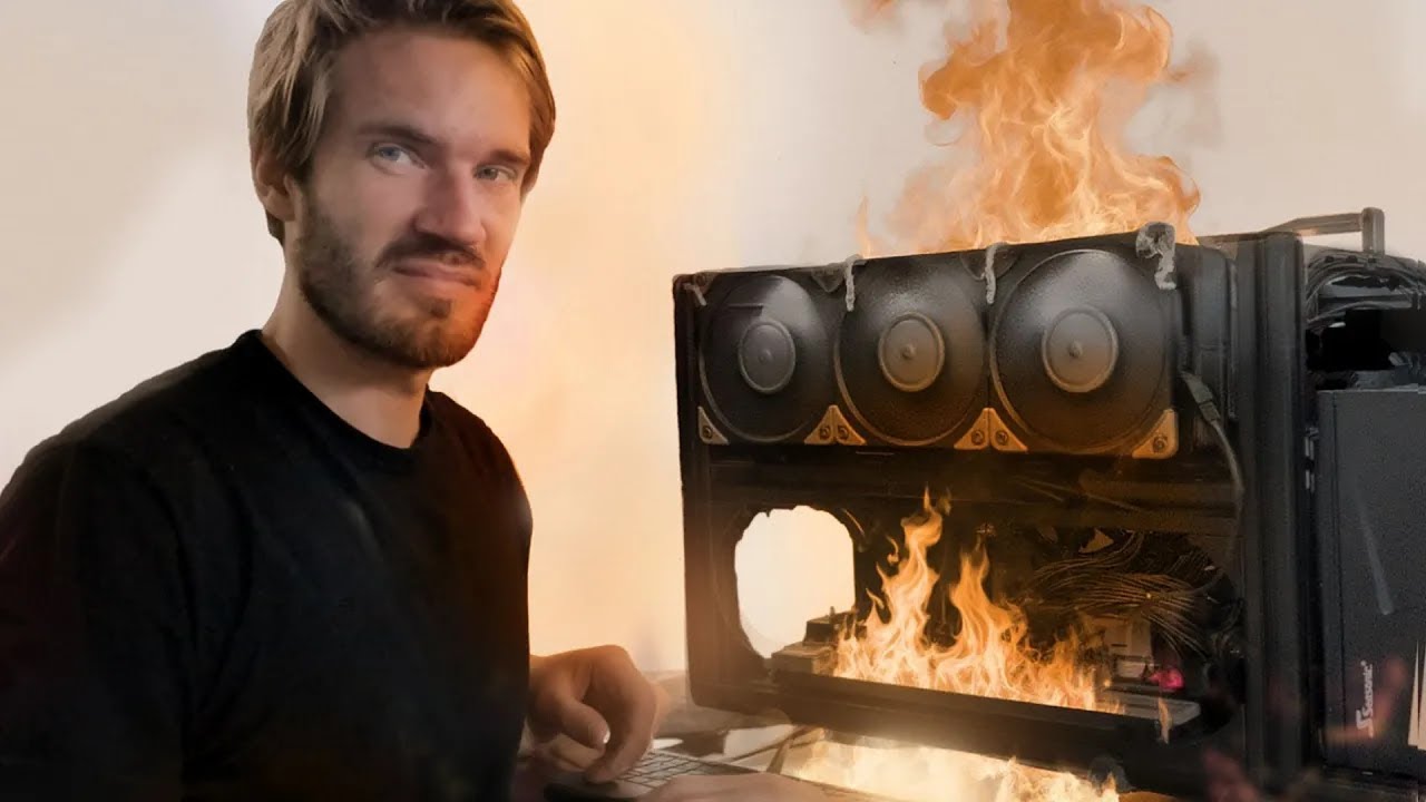 YouTube post by @PewDiePie for G FUEL. Caption reads: #ad - THE NEW G FUEL FORMULA 👉 🌎 Get an....