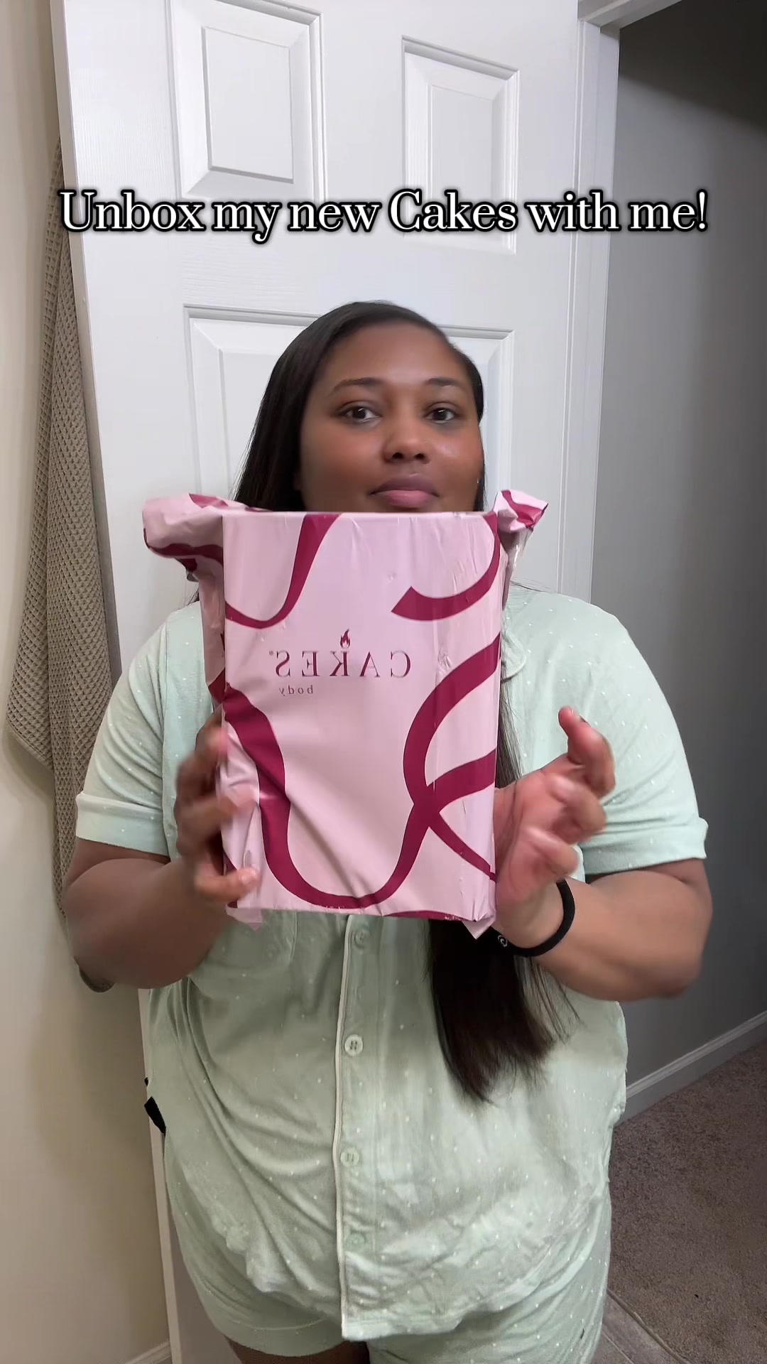 TikTok post by @_chrissynoteigenn for CAKES Body. Caption reads: [...] sent me some good stuff again!!!! @CAKES....