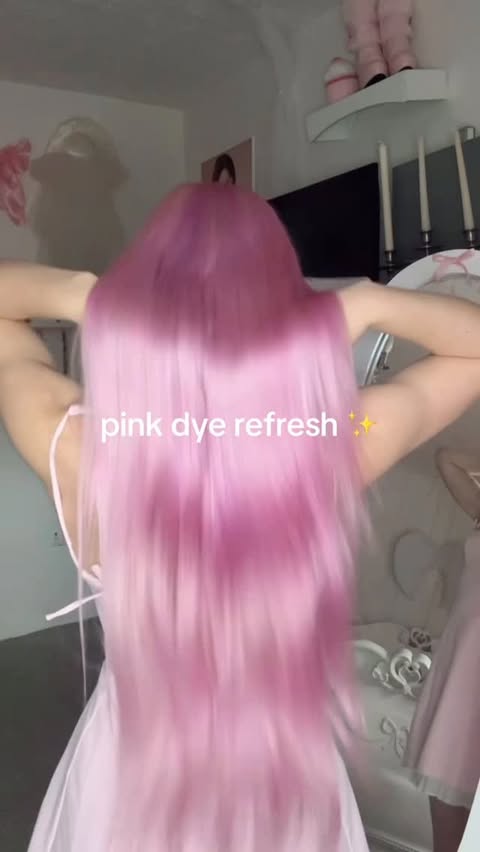 Instagram post by @kxttygvts for Lunar Tides Hair. Caption reads: pretty pink with @lunartideshair 💖✨ don’t forget....