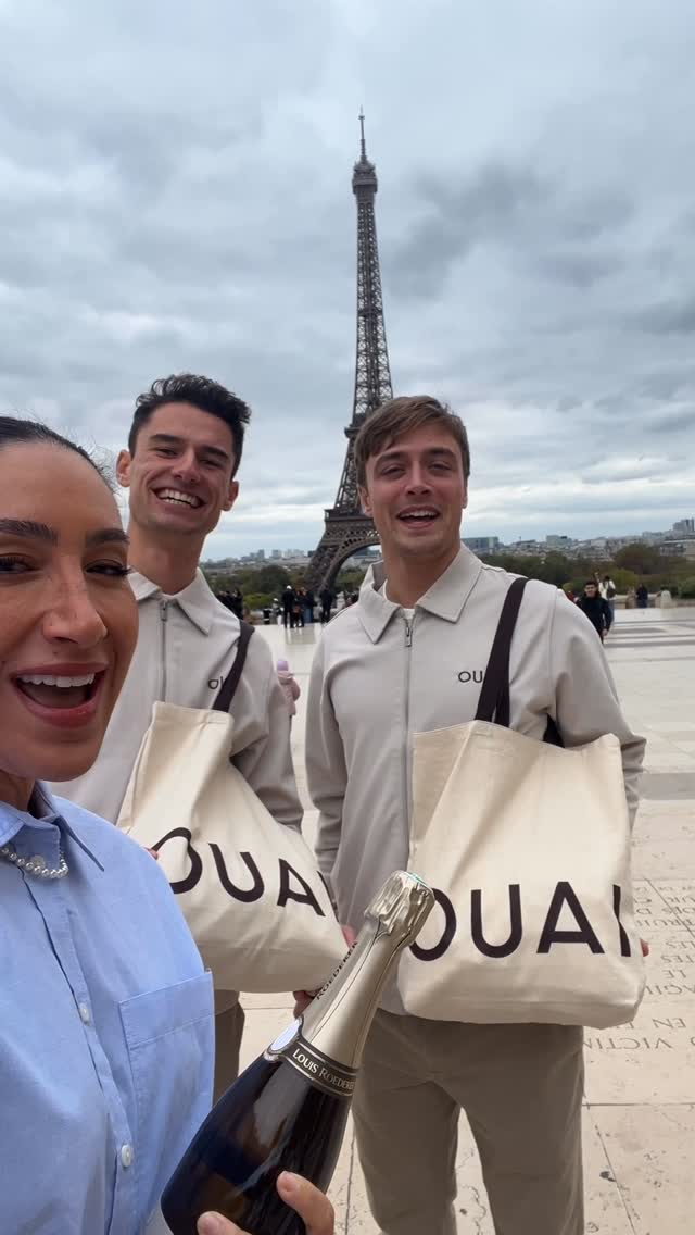 Instagram post by @jenatkinhair for OUAI. Caption reads: Oui oui! 🥂 p.s. if you only knew how hard it was....