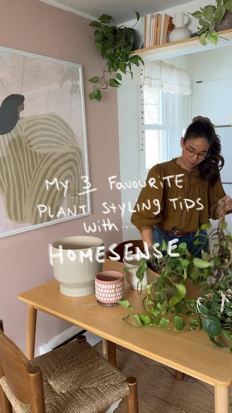 Instagram post by @nataliedoef for HomeSense. Caption reads: [...] tips to keep in mind this Spring 🪴....