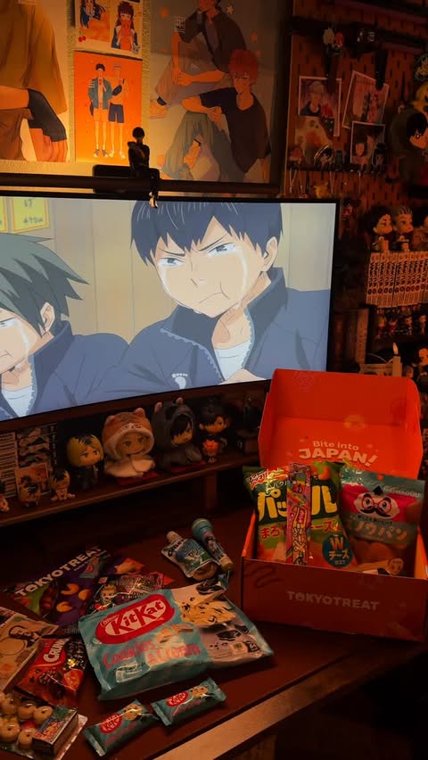 Instagram post by @tirimisuee for TokyoTreat. Caption reads: eating strong like the haikyu boys 🏐 @tokyotreat....