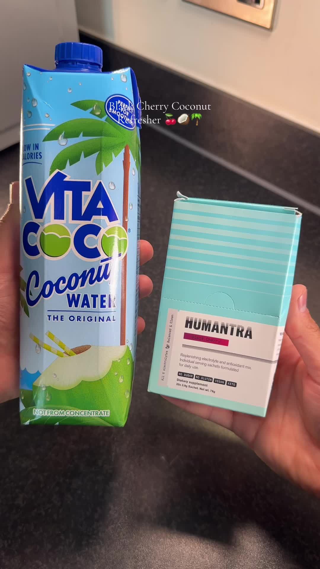 TikTok post by @aligassab_ for Humantra. Caption reads: [...] summer hydration drink combo 😍💦....