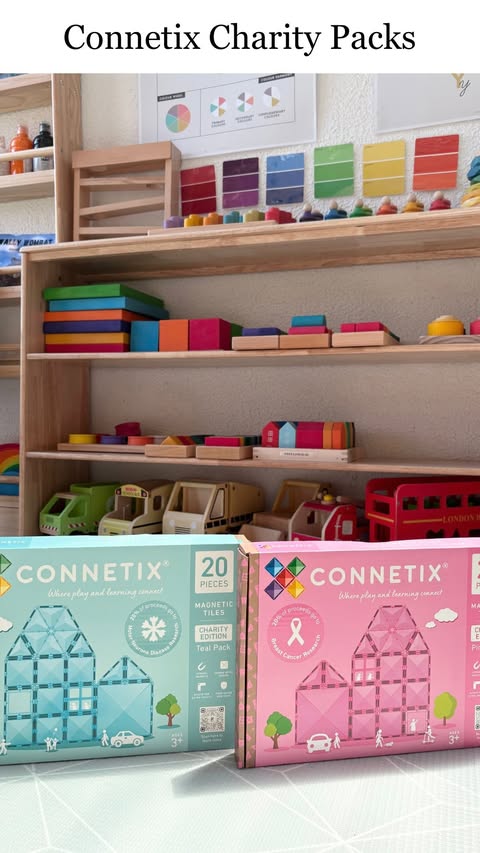 Instagram post by @early.learning.play for Connetix Tiles. Caption reads: •CONNETIX TILES•

🩷 🩵 🩷 🩵 🩷 🩵 🩷 [...].