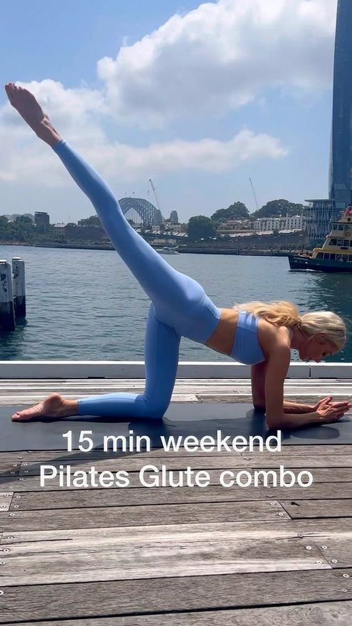 Instagram post by @alynarost.pilates for SENSTYLABLE. Caption reads: Weekend Pilates routine? Yes, please! ✨ There’s....