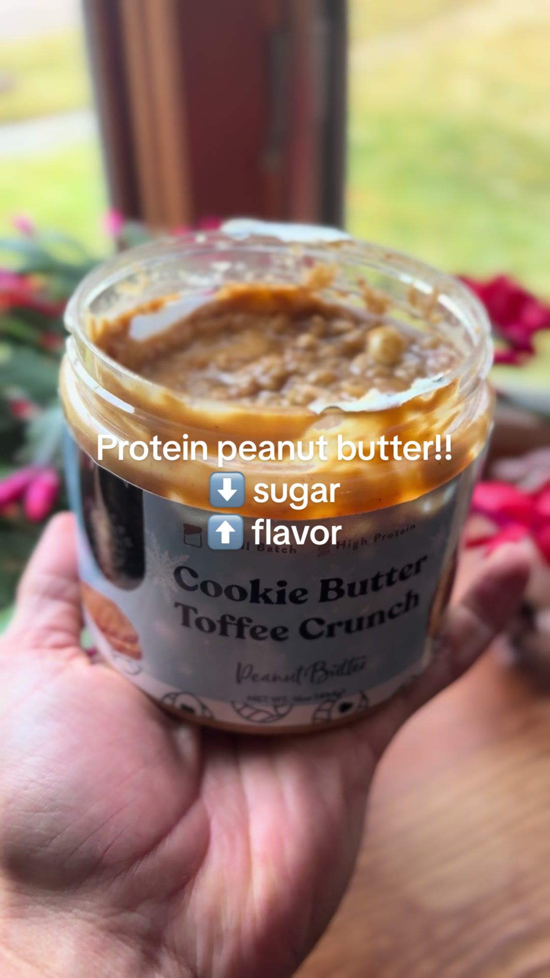 TikTok post by @dcheeksfitness for American Dream Nut Butter. Caption reads: [...] #protein #peanutbutter @American Dream Nut....