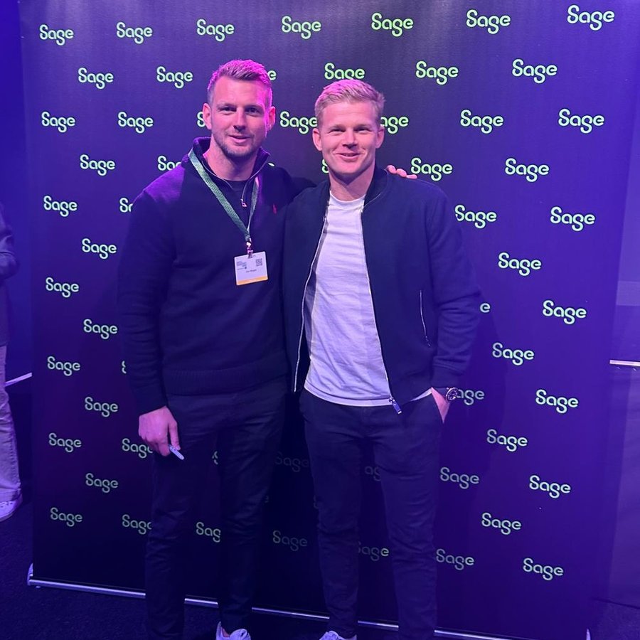 Instagram post by @danbiggar_ for Sage. Caption reads: [...] day at the @digitalaccountancyshow with....