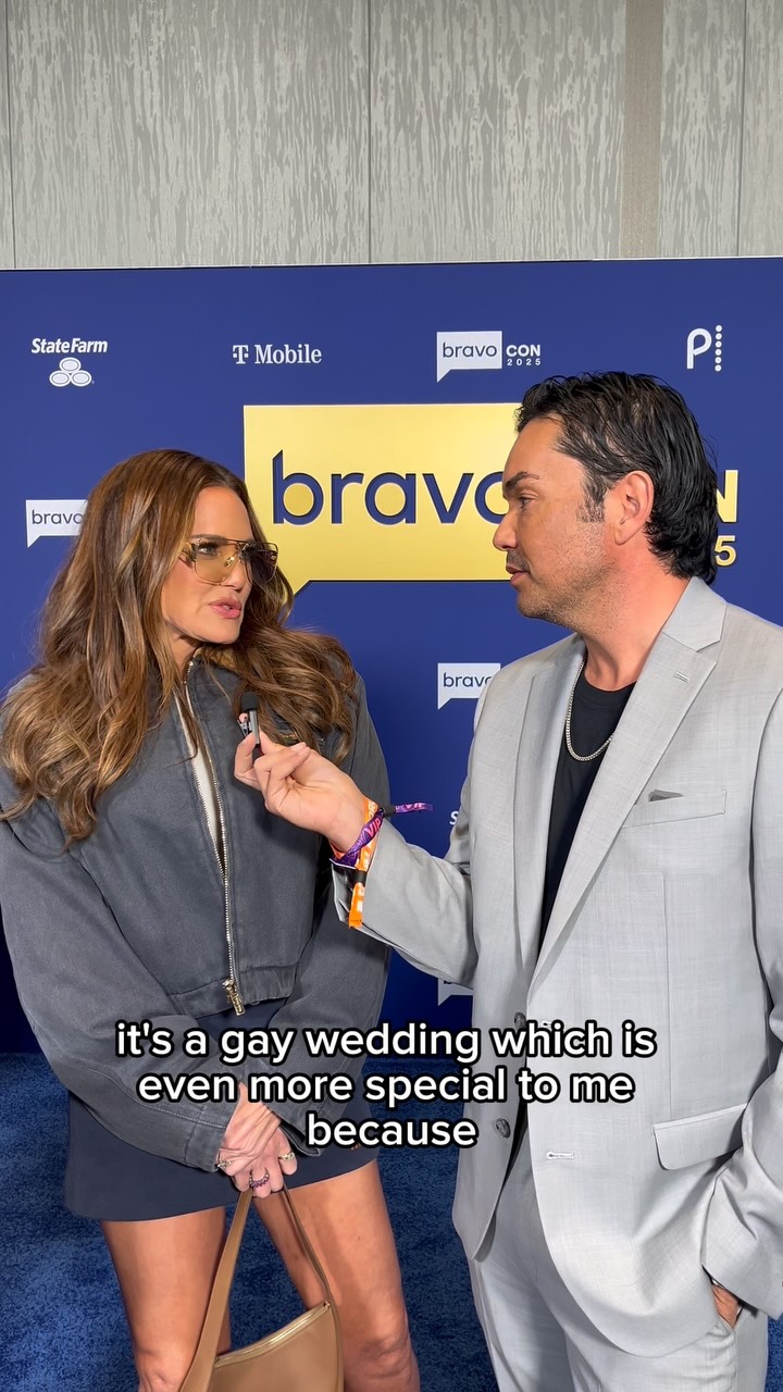 Instagram post by @anthonyramosah for GLAAD. Caption reads: @meredithmarks talks about recently officiating a....