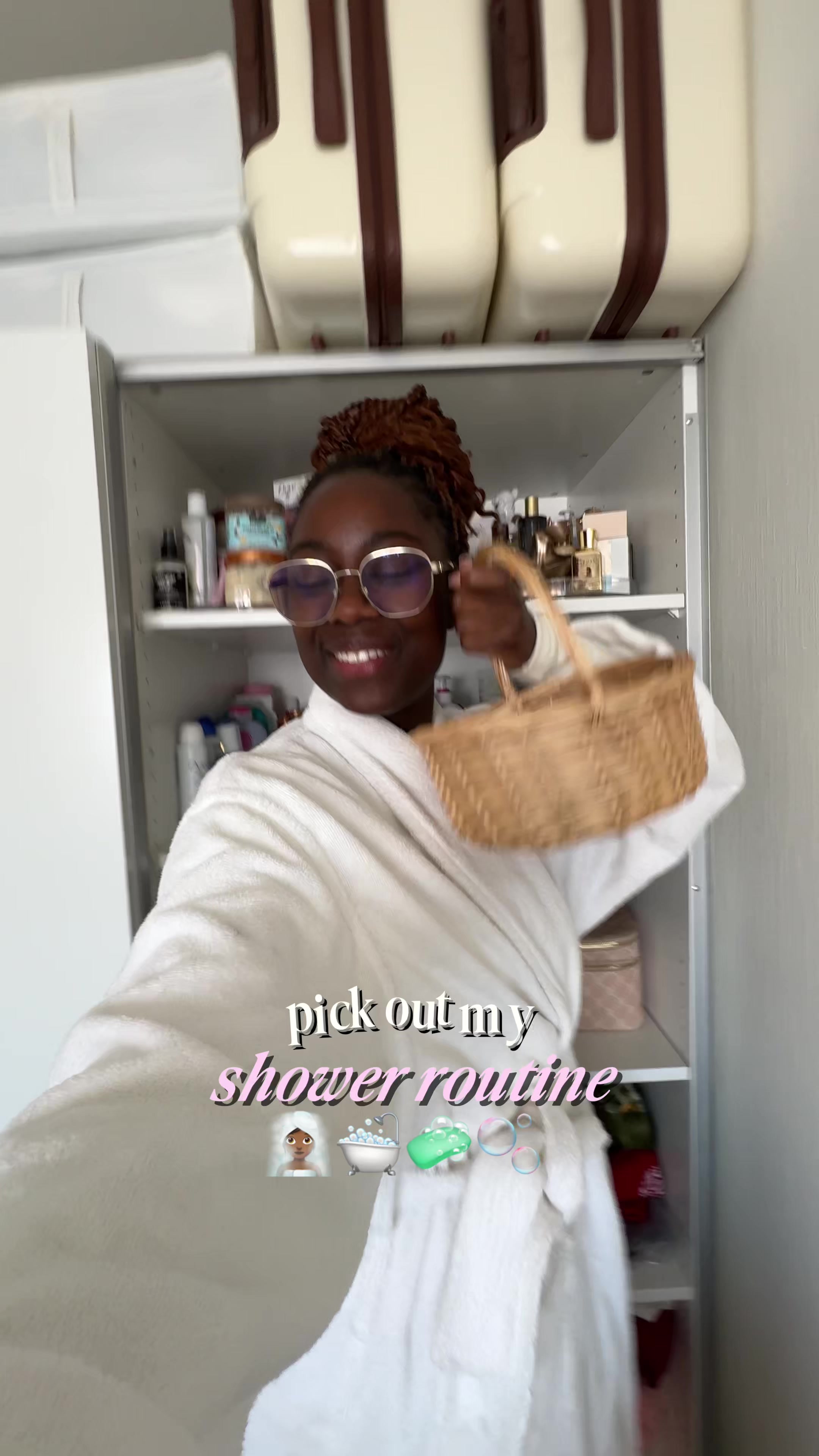 TikTok post by @pickleflipflops for PALMERS. Caption reads: pick out a shower routine with meeee 🧖🏾‍♀️🛁🧼🫧....