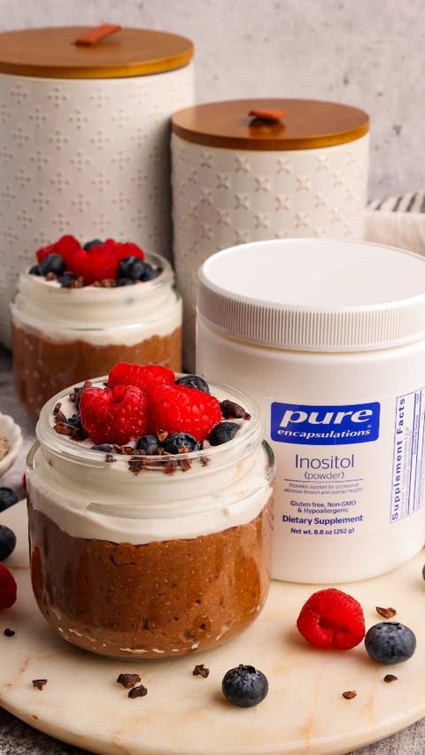 Instagram post by @colorful_superfoodie for Pure Encapsulations. Caption reads: #PureEncapsulationsPartner Chocolate Chia Pudding....