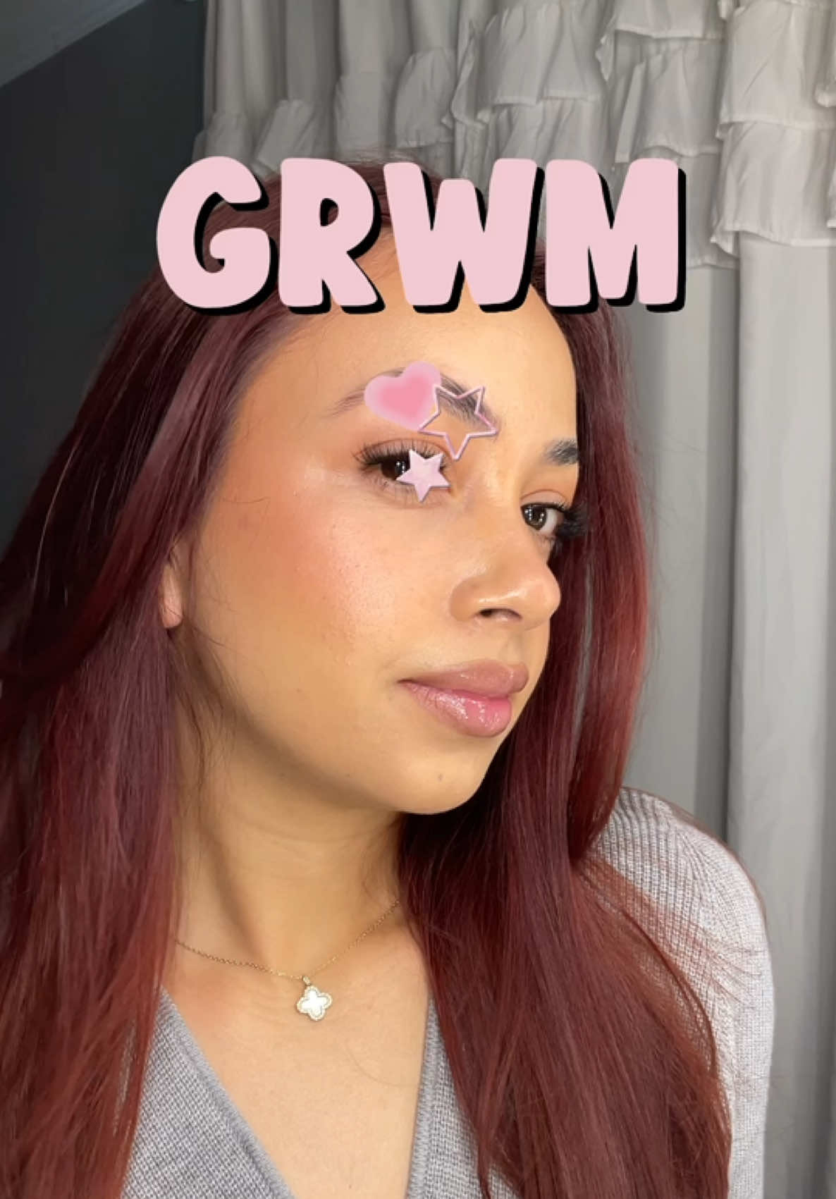 TikTok post by @liz_ramirez18 for Menow. Caption reads: [...] & Hair @Amortals US @HECI Beauty Makeup....