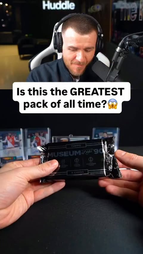 Instagram post by @thehuddlefc for Topps. Caption reads: He hit a GOD PACK!🤯 

This super rare pack from....