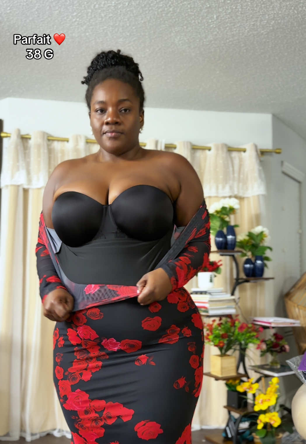 TikTok post by @thickfit_celine for PARFAIT Lingerie. Caption reads: [...] all your summer strapless dresses. @PARFAIT....
