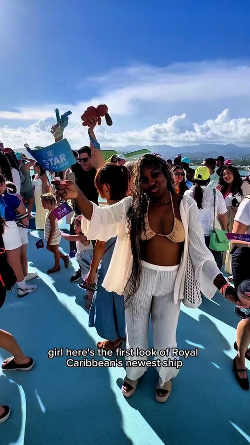 Instagram post by @ericaeatsamerica for Royal Caribbean. Caption reads: Girl, @royalcaribbean newest ship, Star Of The....