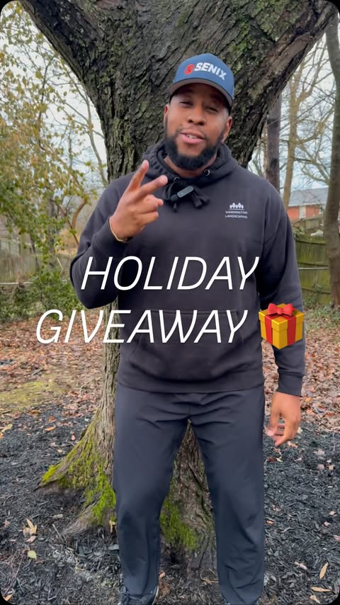 Instagram post by @washingtonlandscapinglex for SENIX Tools. Caption reads: HOLIDAY GIVEAWAY 🎁‼️ @senixtools and I are coming....