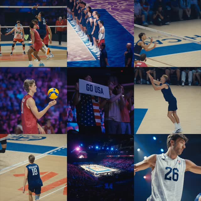 Instagram post by @volleyballworld for Mizuno USA. Caption reads: Team USA is headed to quarterfinals after their....