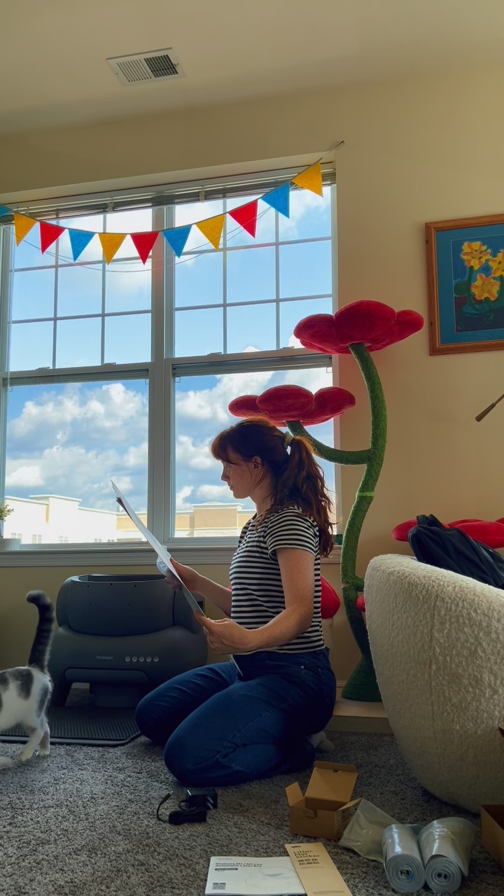 Instagram post by @sallyvonrohan for Neakasa. Caption reads: I’ve been wildly overwhelmed recently and this has....