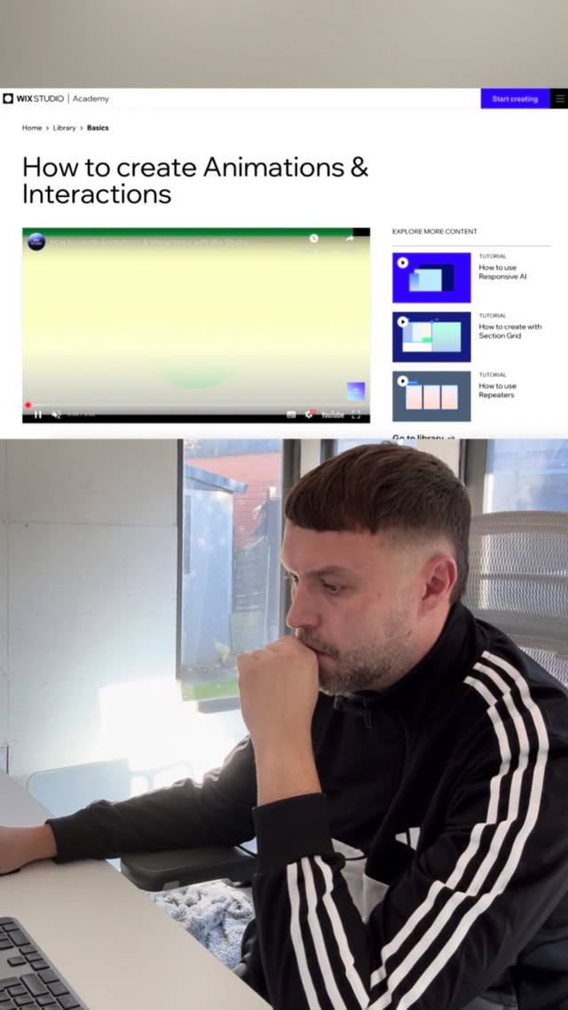 Instagram post by @frontendjoe for Wix Studio. Caption reads: Did you know @wixstudio did this? 👀⁣
⁣
Build....