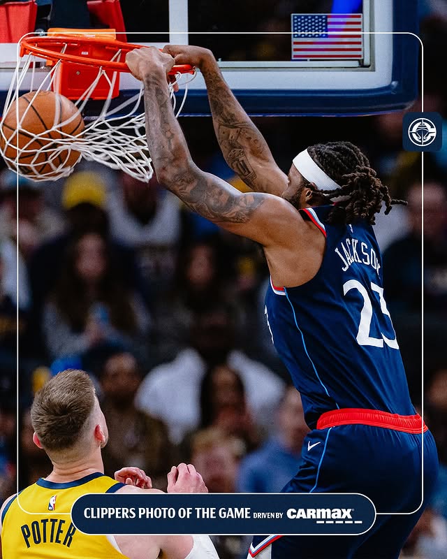 Instagram post by @laclippers for CarMax. Caption reads: [...] 👀 📸 Photo of the Game driven by @carmax.