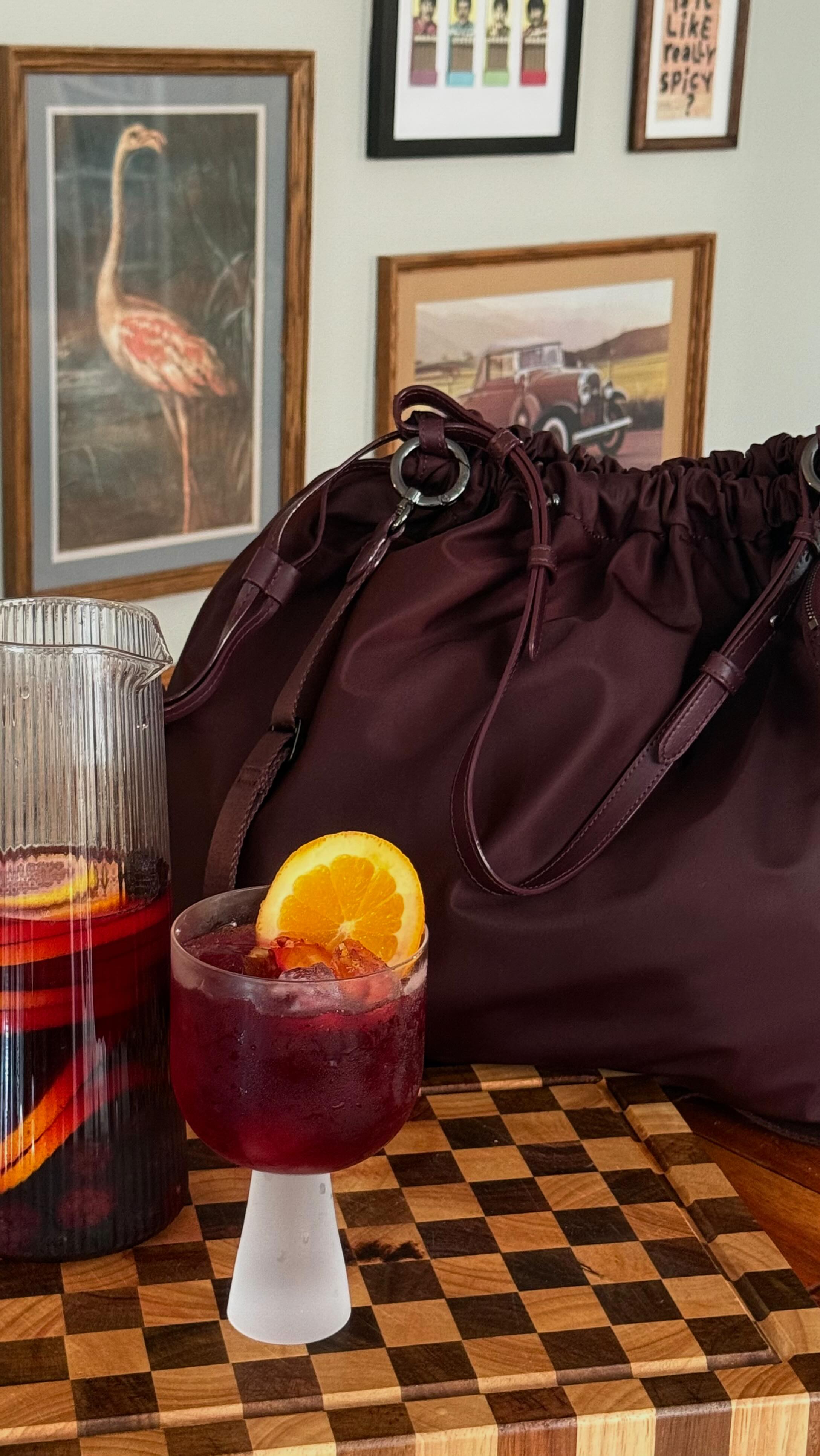 Instagram post by @colettescocktails for MZ Wallace. Caption reads: when the color of @mzwallacenyc ‘s new color,....