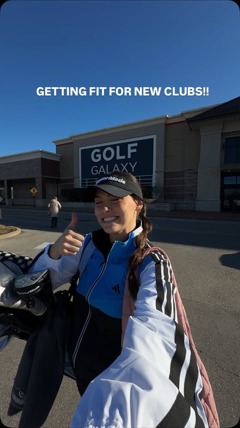 Instagram post by @carleeshoe for Golf Galaxy. Caption reads: [...] before?? Had the BEST experience at....
