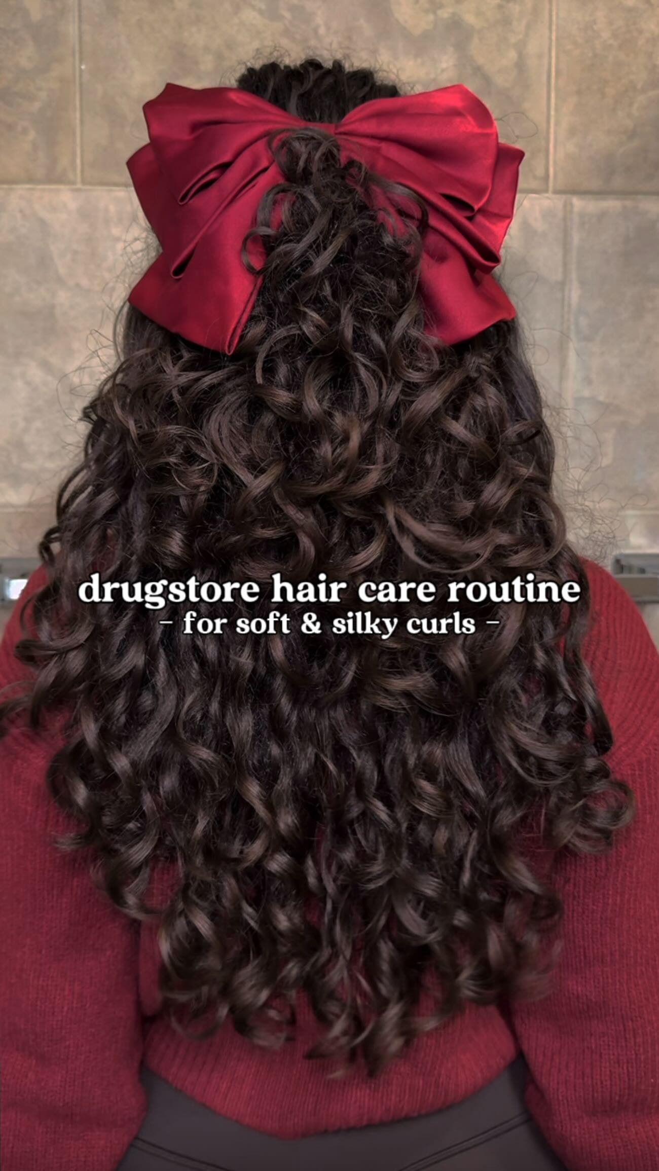 Instagram post by @laurenpiluso for Dove. Caption reads: Soft, silky curls using drugstore products 🎀....