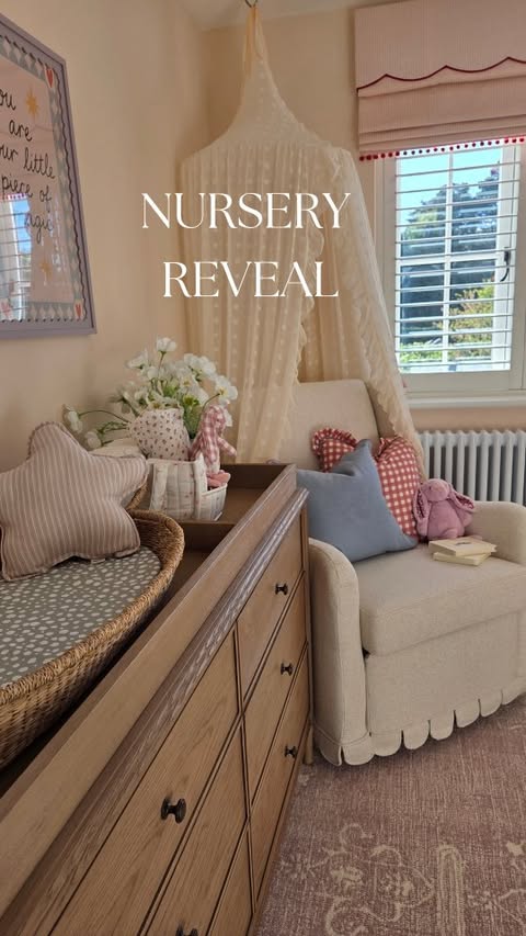 Instagram post by @our_surrey_project for Pottery Barn. Caption reads: [...] with how her room has turned out. The....