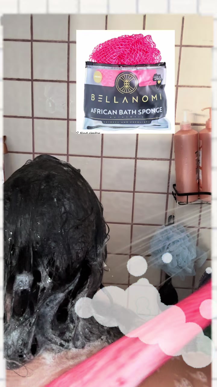 TikTok post by @tiffanibp_ for Bellanomi. Caption reads: @Bellanomi love my #africanbathsponge I am still....